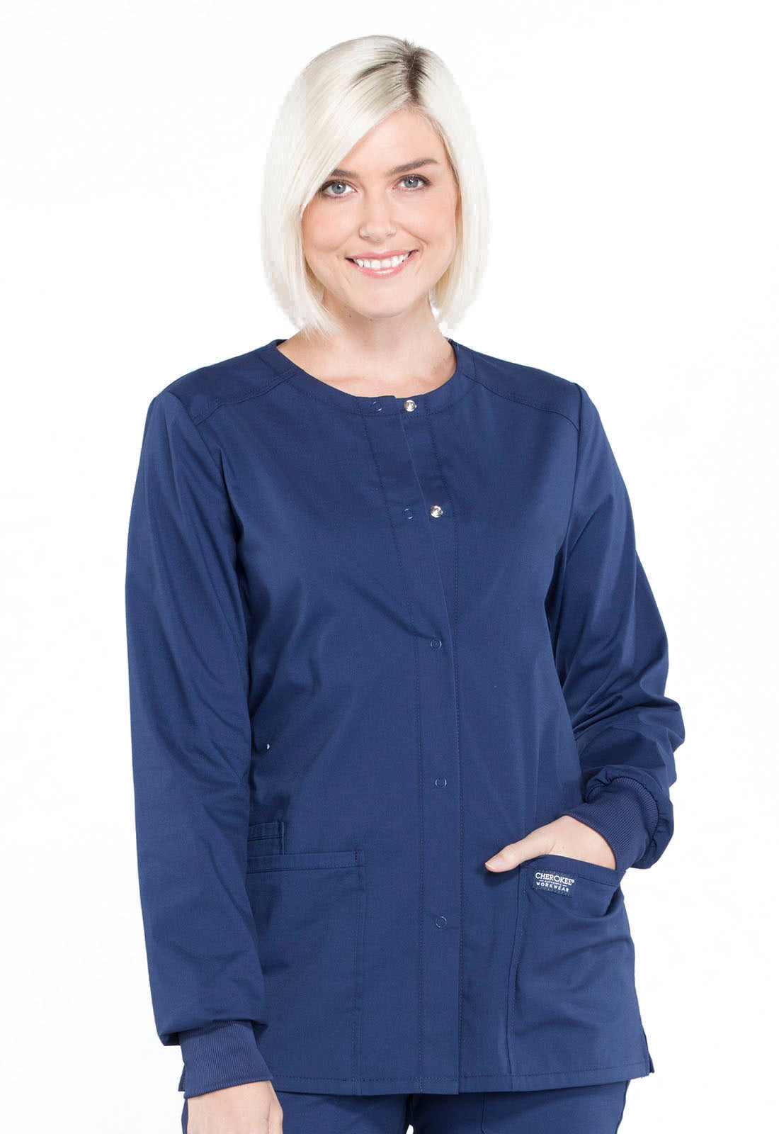 Women's Snap Front Jacket - Navy
